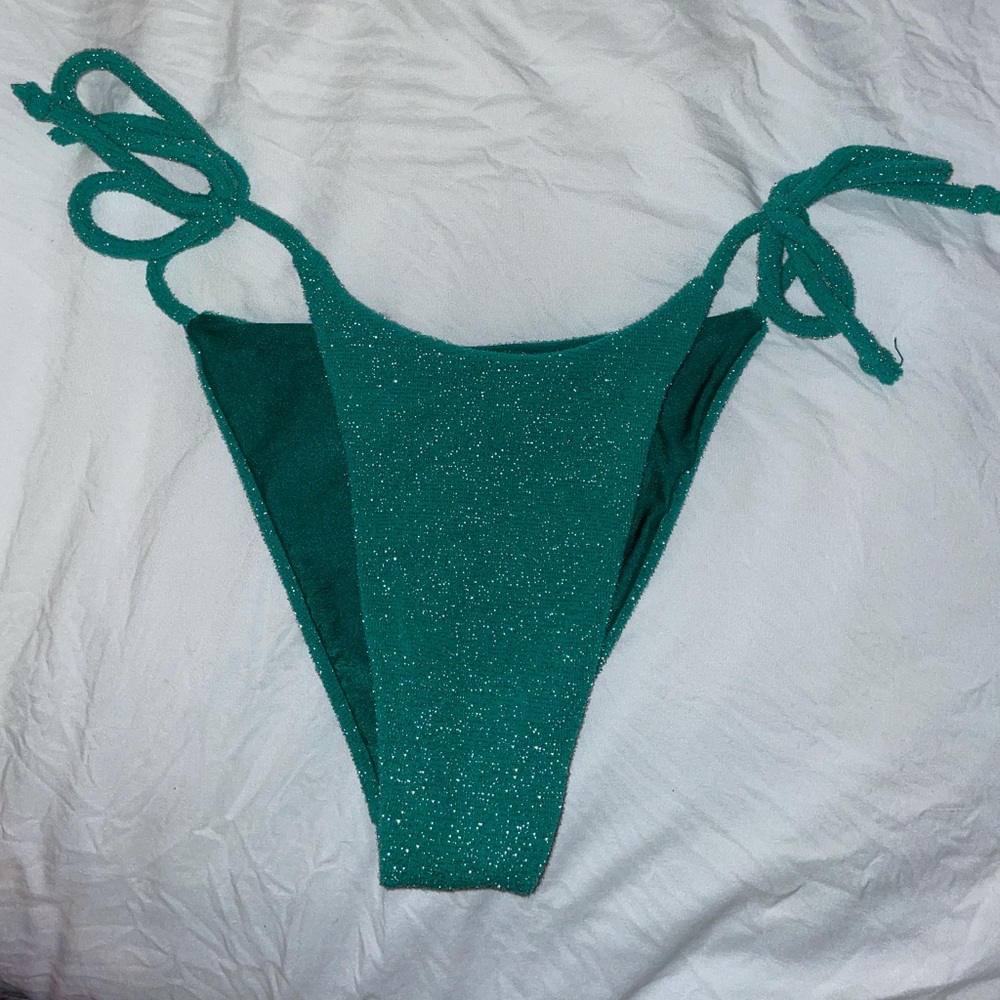 Mackenzie High Cut Cheeky Bikini Bottom mistletoe green